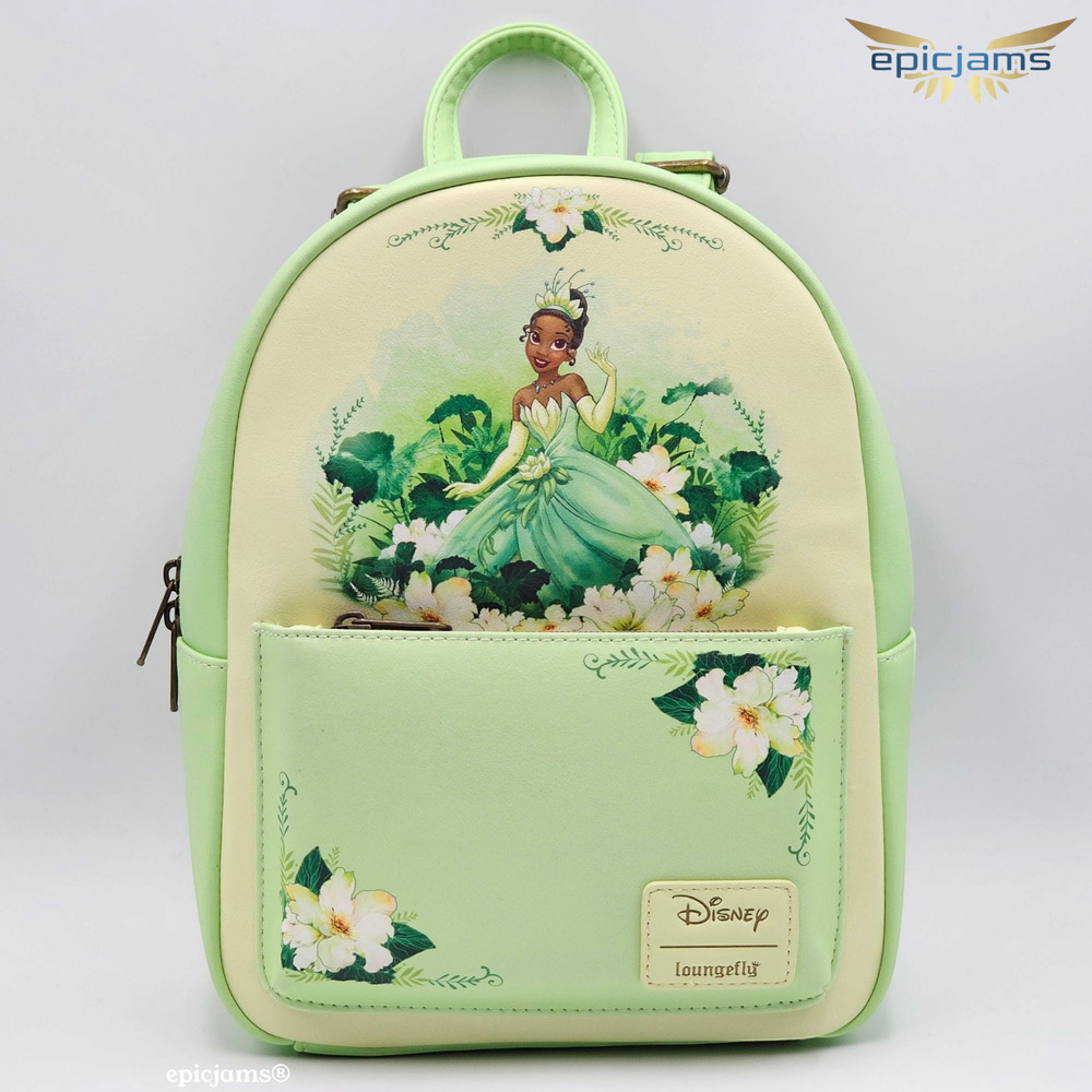 Loungefly Disney The Princess And The Frog Tiana Floral Green Mini Backpack New